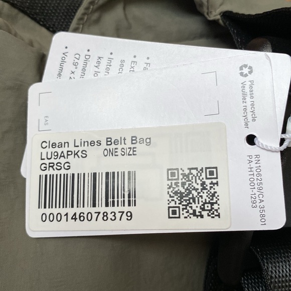 ❤️ Lululemon Clean Lines Belt Bag Grey Sage NWT - Picture 6 of 6